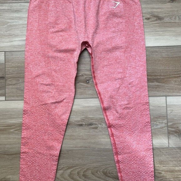GYMSHARK Vital Seamless Coral Marl Leggings - Size Large - Picture 1 of 16